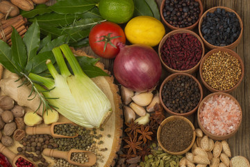 various spices background