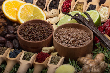 set of spices background
