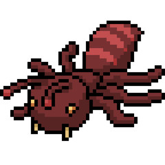 Obraz premium vector pixel art red ant