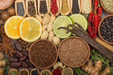 set of spices background