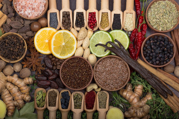 set of spices background