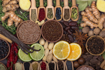 set of spices background