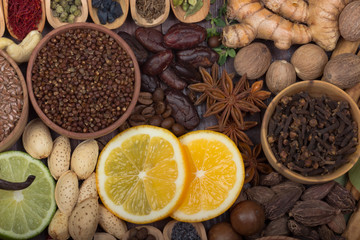 set of spices background