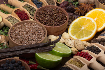 set of spices background