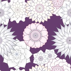 Seamless pattern with bright multicolored flowers.  For Wallpapers and design