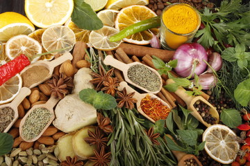 colored spices background