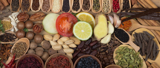 various spices background