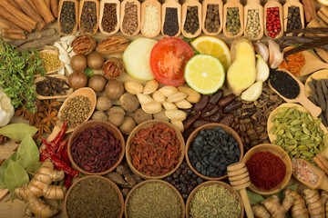 various spices background