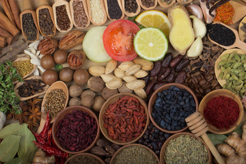 various spices background
