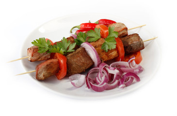 shashlik isolated on white background