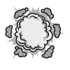 Schilderijen op glas Pow bubble sound blast clouds for cartoon or comic book with explosions and puff clouds blasts © Sonulkaster