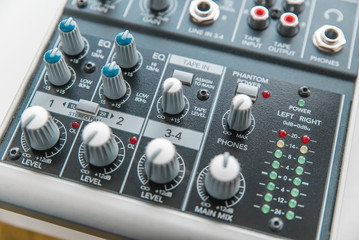 Photo of the analog audio mixer