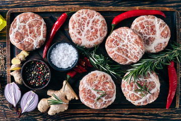 raw Atriaux, ground pork wrapped in caul fat