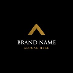 Letter A Golden Luxury Monogram Modern Business Logo
