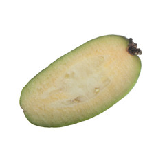 half of feijoa isolated on white background