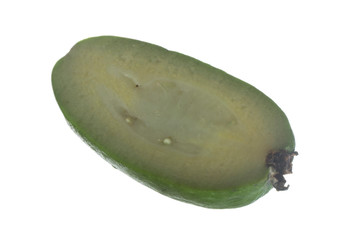 slice of feijoa isolated on white background