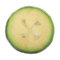 slice of feijoa isolated on white background