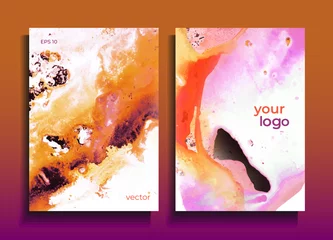 Poster Vector cards. Set of templates sheets. Abstract painted background. Marble texture. Fluid colors backgrounds.  © KseniaZu
