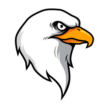Eagle Head Mascot Illustration Vector in Cartoon Style