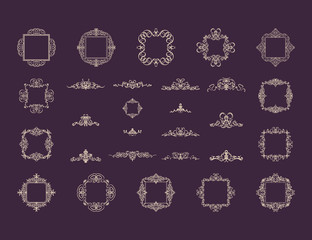Vintage collection decor ellements in vector