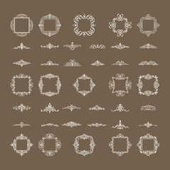 Vintage collection decor ellements in vector