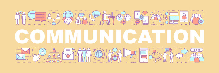 Social communication word concepts banner