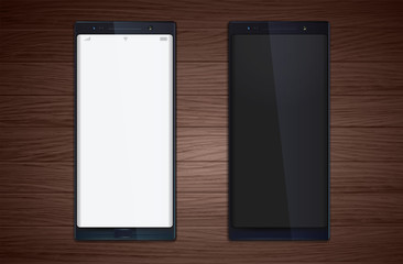 Modern vector phones with empty screens