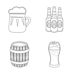 Vector illustration of minimal and pint logo. Collection of minimal and craft stock vector illustration.
