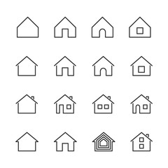 Vector set of house line icons.