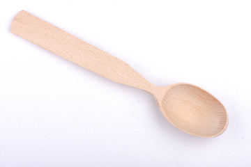 wooden spoon on a white background