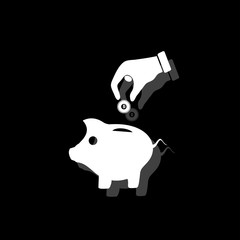 Saving Money with Piggy icon flat
