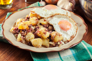 Corned beef hash on a plate