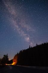 Nightsky with milky way in Banff National Park