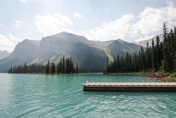 Spirit Island on Maligne Lake in Jasper National Park