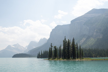 Spirit Island on Maligne Lake in Jasper National Park
