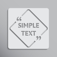 Blank template vector quote. Square with bracket.