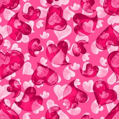 seamless pattern with hearts watercolor