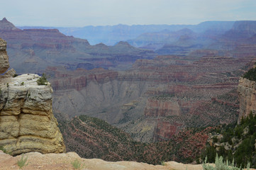 The Grand Canyon in Arizona under a blue sky