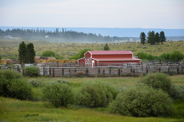 A red ranch in Wyoming 