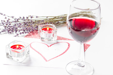 concept of Valentine's Day love letter on white background