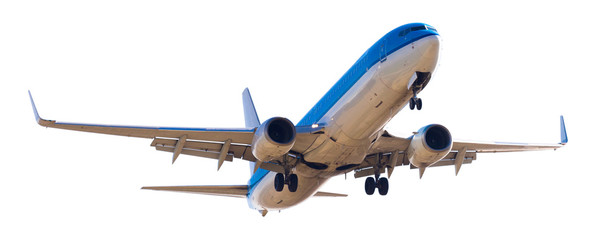 modern airplane on isolated white background