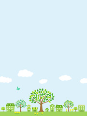 big tree and Green cityscape