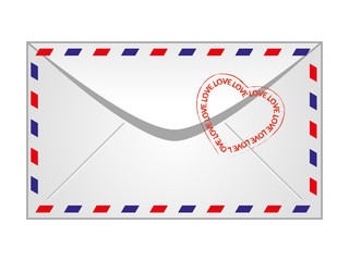 Obraz premium Postal envelope with a heart for Valentines Day. Vector illustration.