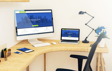 responsive devices on corner desktop modern website