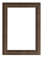 Wooden frame for paintings, mirrors or photo isolated on white background