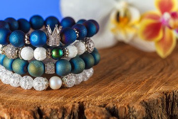 Beautiful jewelry made of natural stones and exquisite accessories