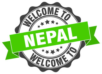 Obraz premium Nepal round ribbon seal