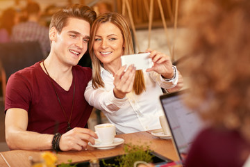 Couple taking selfie