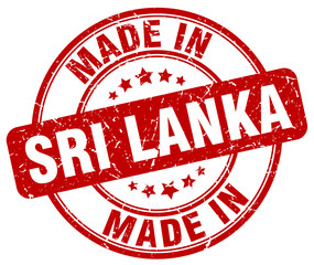 made in Sri Lanka red grunge round stamp