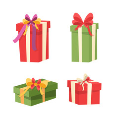 Set of Packages with Surprises Inside. Gifts Icons